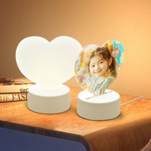 Sublimation Acrylic Photo Frame Heat Transfer Wood Bottom升华小夜灯相框DIY卧室床头灯