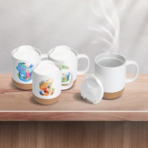 咖啡杯创意马克杯带盖软木底隔热保温喝水杯牛奶早餐办公泡茶杯子